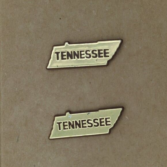 Accessories - Vintage Set of 2 Tennessee State Shape Souvenir Gold Tone Lapel Pin